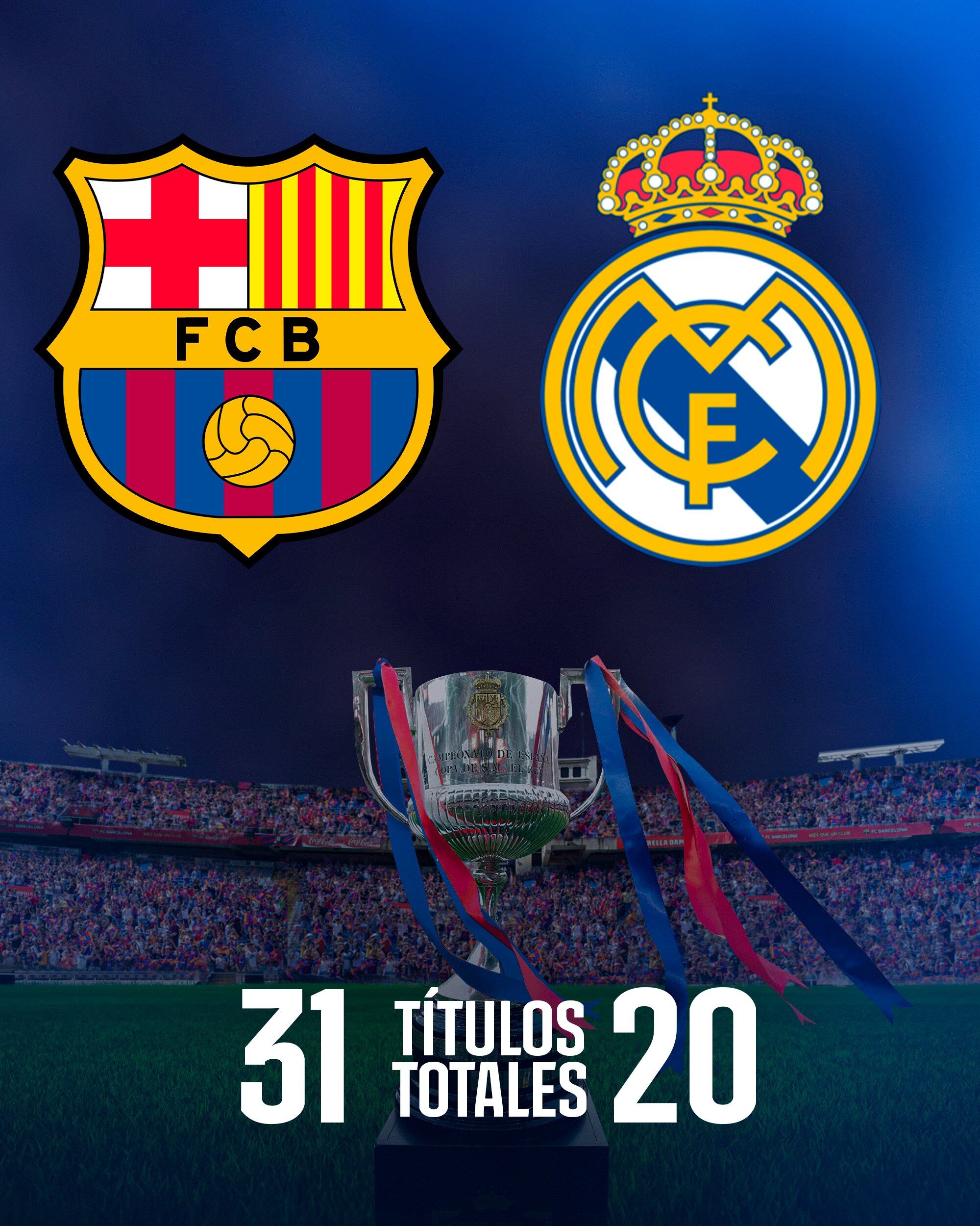 Palmarés del Barcelona y Real Madrid en la Copa del Rey. (X/FC Barcelona)