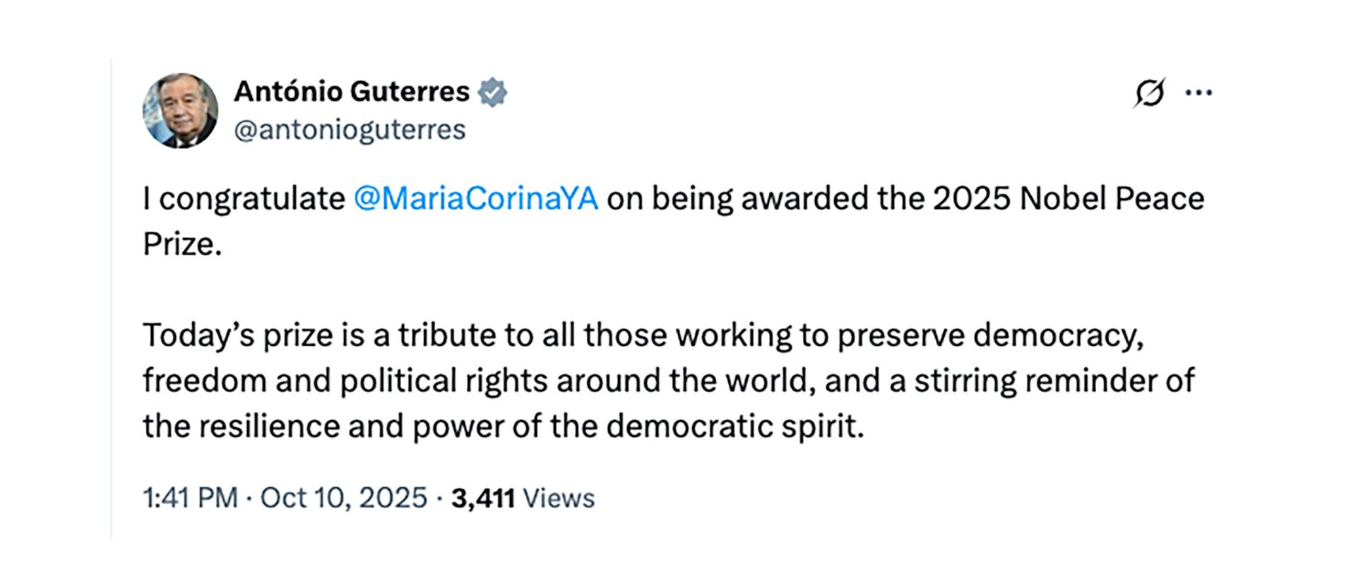 El mensaje de António Guterres