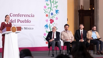 Claudia Sheinbaum durante la conferencia matutina de este 2 de junio en Palacio Nacional. (Presidencia)
