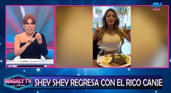 Magaly Medina reacciona al regreso de Sheyla Rojas y sorprende con comentario sobre sus canjes. Captura: Magaly TV La Firme.