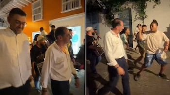 Vicepresidente José Manuel Restrepo fue sorprendido por jóvenes raperos mientras caminaba por las calles de Cartagena: así fue su reacción