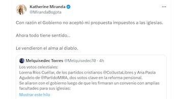 Katherine Miranda furiosa con Petro