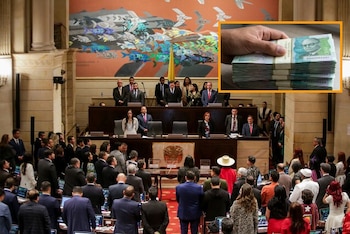 Miguel Gómez y Rodrigo Lara destacaron la labor y compromiso del Legislativo que dio vía libre a los recursos - crédito Colprensa/visualesIA