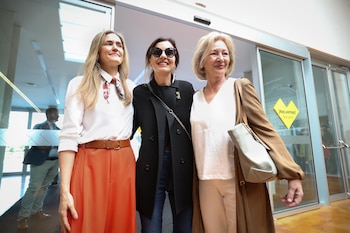 Sara Aagesen, Nevenka Fernández y Charo Velasco. (Carlos Castro/Europa Press)