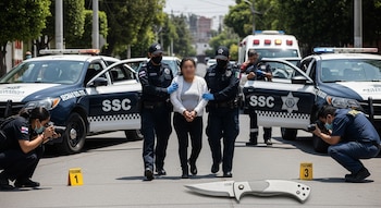 A petición del hombre lesionado, la mujer fue detenida, informada de sus derechos constitucionales y trasladada al Ministerio público. (Imagen ilustrativa generada con IA | Infobae México)