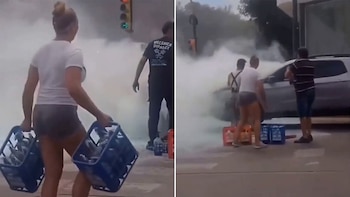 Pergamino: una camioneta se incendiaba