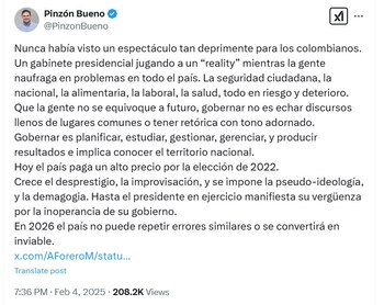 El exministro de Defensa dijo