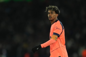 El jugador del FC Barcelona Lamine Yamal (AP Foto/Thibault Camus)