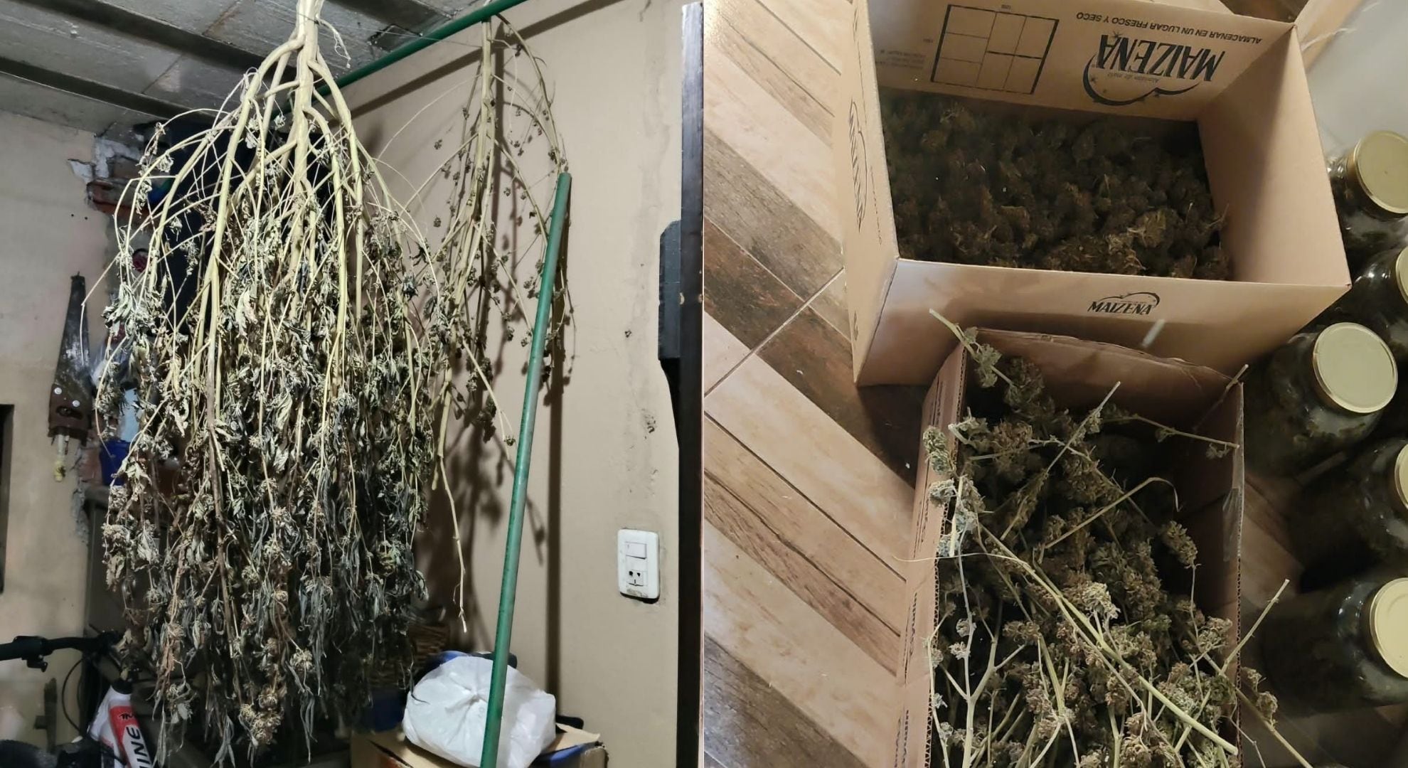 En la casa también hallaron más de cuatro kilos de marihuana