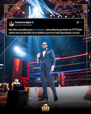 Poncho de Nigris encabeza el proyecto de boxeo y entretenimiento Ring Royale rumbo a su edición 2027. (X/ @ringroyale)