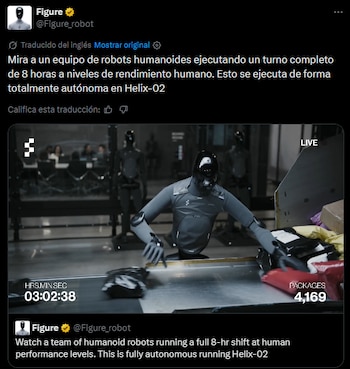 Figure AI transmitió el trabajo de sus robots humanoides durante 24 horas.