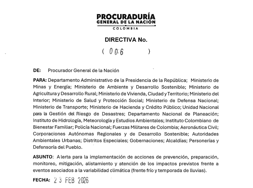 Autoridades departamentales revisan estrategias de prevención y adaptación frente a la crisis climática proyectada - crédito Procuraduría General