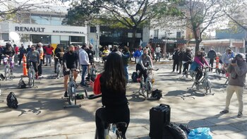 Pedaleada frente a la Quinta