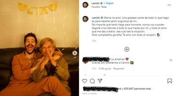 Post en Instagram de Camilo. Foto: @camilo