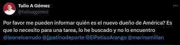 Tulio Gómez le confirmó a