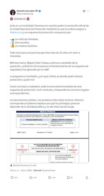 Rolando González sobre el caso Beto Coral