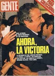 Ahora, la victoria. Tapa de GENTE con el triunfo de Alfonsín.