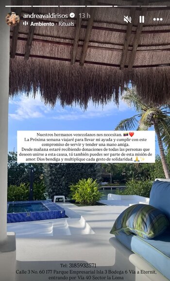 Así será la campaña de Andrea Valdiri por Venezuela - crédito @andreavaldirisos/IG