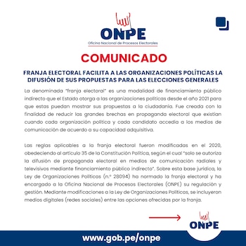 Comunicado de ONPE