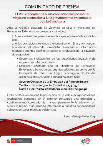 Foto: Cancillería Perú / X