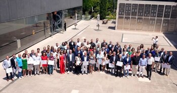 los deportistas españoles de Atlanta 96 en el homenaje del COE por los 30 años. (EUROPA PRESS).