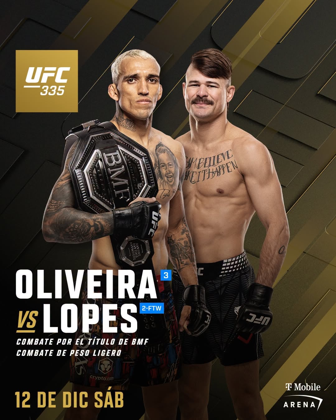 Chales Oliveira vs Diego Lopes, la pelea estelar del UFC 335.