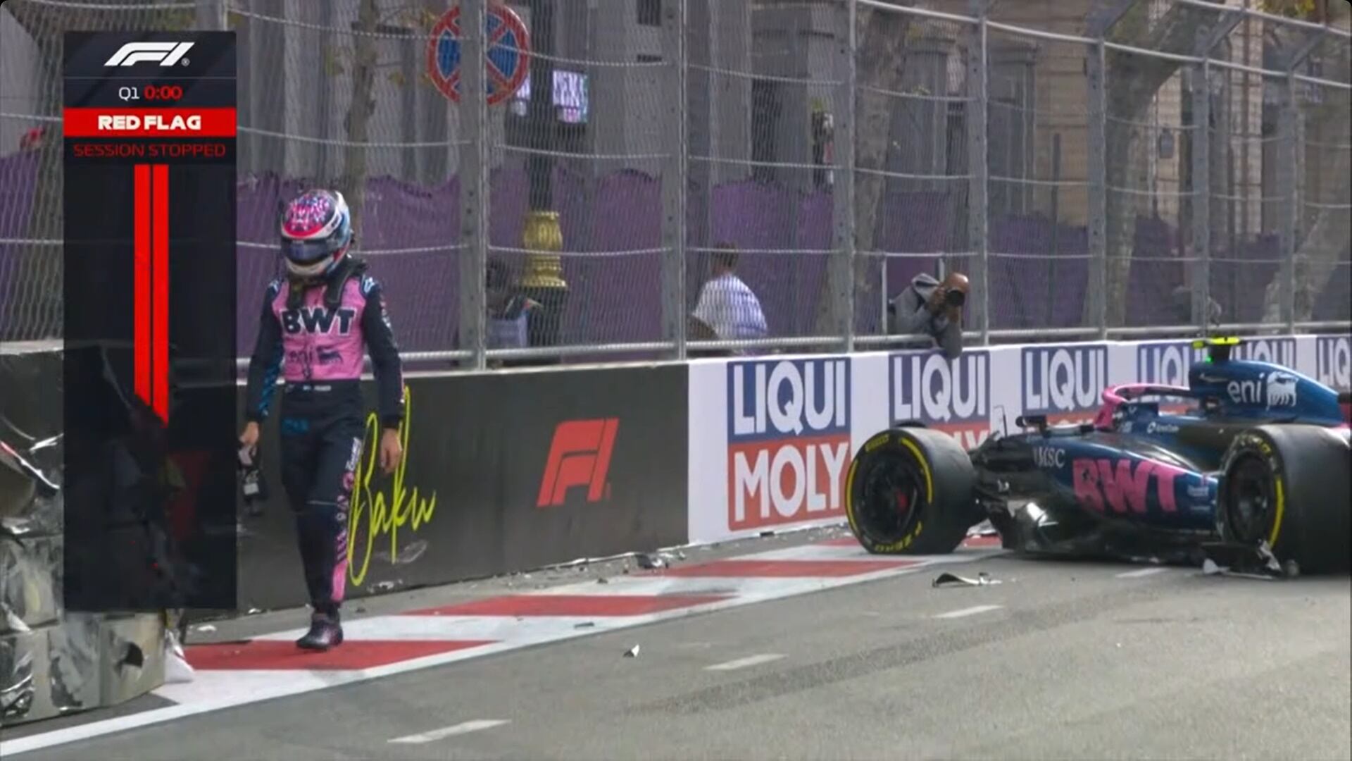 La reacción de Franco Colapinto tras chocar su vehículo