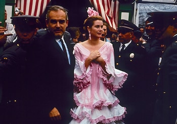 Rainero III de Mónaco y Grace Kelly en la Feria de Abril de 1966. (CORDON PRESS).