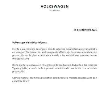 La armadora alemana ya tomó la decisión de eliminar un turno de producción.
Crédito: Volkswagen
