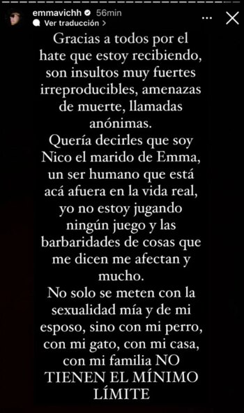 Primera parte del mensaje del