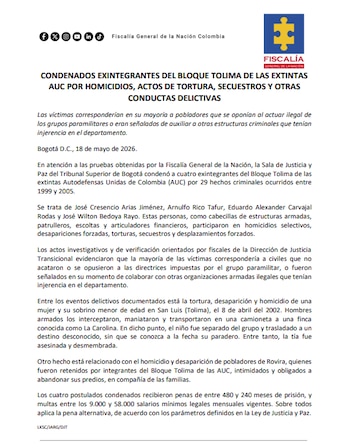 Fiscalía - crédito Fiscalía