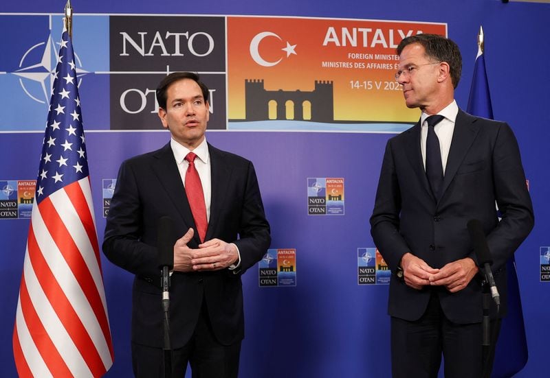 Antes de su encuentro con Trump, Rutte se reunió con el secretario de Estado, Marco Rubio, para tratar la situación en Irán, la guerra entre Rusia y Ucrania y el papel de la OTAN (REUTERS)