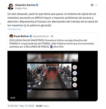 El exministro Alejandro Gaviria se