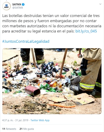 Más de 3 millones de pesos, era el valor de esta mercancía (Foto: Captura de pantalla de Twitter)