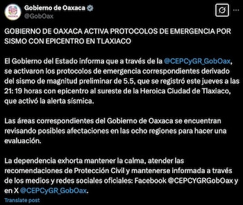 Un sismo de 5.5 grados