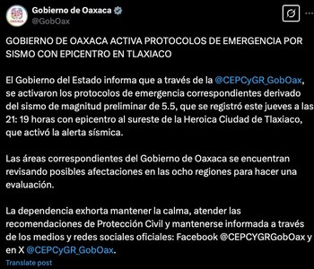 Un sismo de 5.5 grados