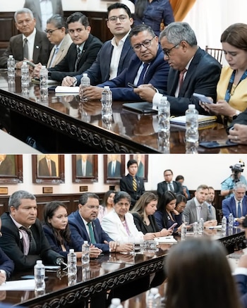 Tomás Zambrano y Antonio Rivera recibieron el documento de reformas electorales elaborado por la Mesa multisectorial.