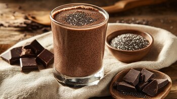 Licuado de chocolate con chía,