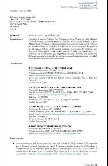 Demanda de nulidad - crédito captura de pantalla