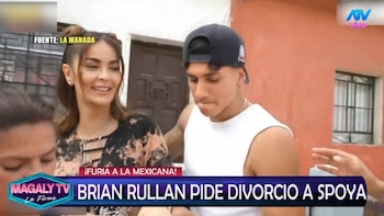 Laura Spoya y Bryan Rullan protagonizan nuevo enfrentamiento mediático por su divorcio. Captura: Magaly TV La Firme.