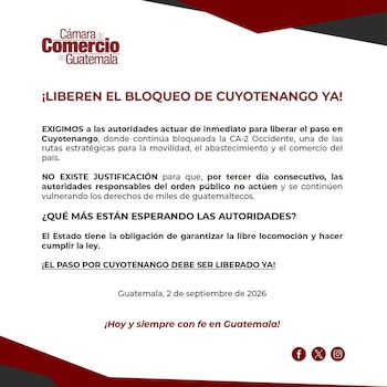 Provial reportó 22 bloqueos en Guatemala y señaló que Cuyotenango fue el último punto habilitado tras los reclamos por combustibles y reductores de velocidad.