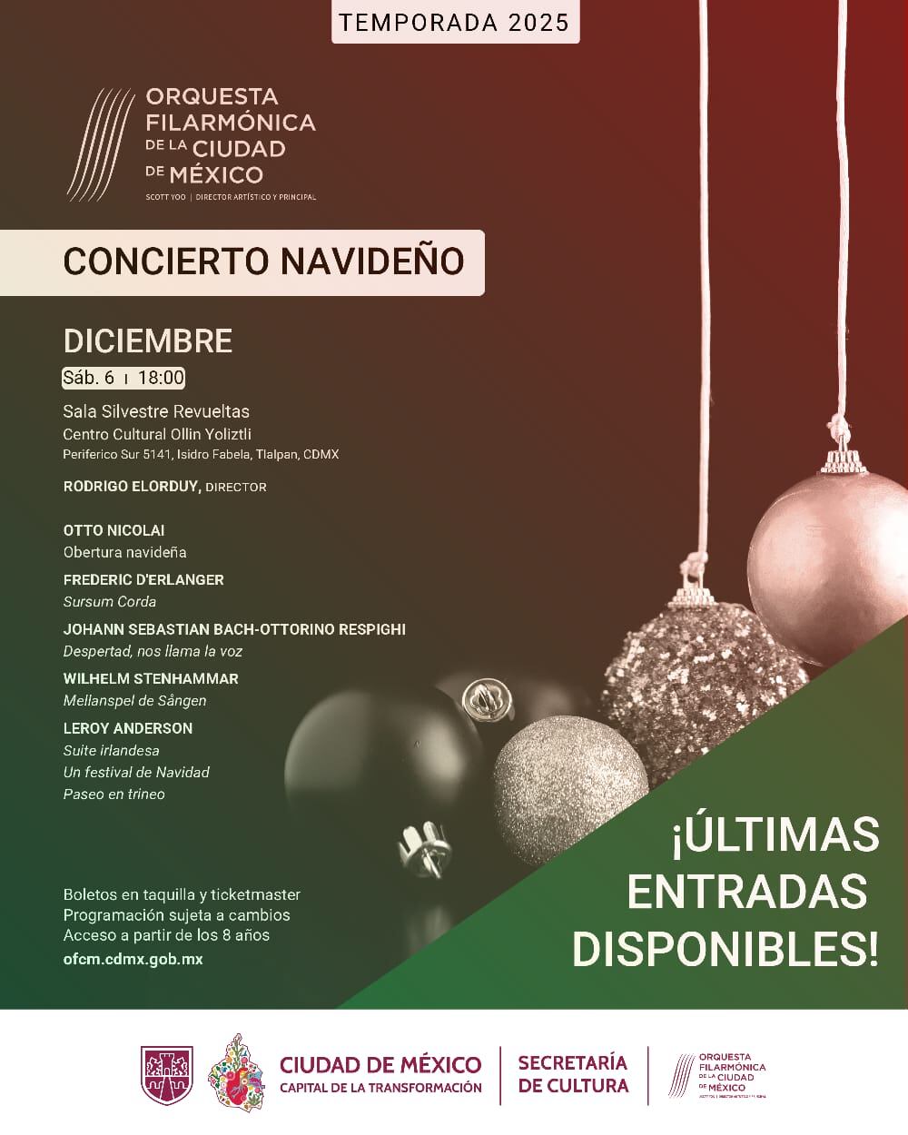 Cartel Orquesta Filarmónica CDMX. Foto: (Jefatura de Gobierno CDMX)