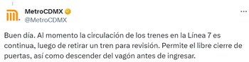 Estado en tiempo real de las diversas líneas del Sistema de Transporte Colectivo Metro capitalino.
