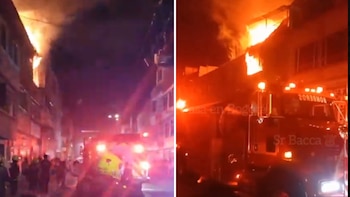 Incendio consumio varios piso de una vivienda en el sur de Bogotá - crédito @PasaenBogota/X