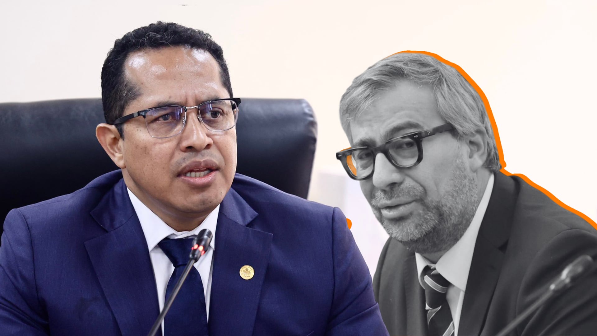 Roberto Burneo, presidente del Jurado Nacional de Elecciones, comparece ante la Comisión de Fiscalización del Congreso para abordar las denuncias de irregularidades electorales y la evaluación de 85 pedidos de nulidad. (Composición: Infobae Perú)