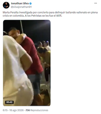 Senadora Martha Peralta, cuestionada por presunta celebración en Puerto Estrella en medio de emergencia nacional - crédito @silvajonathan01/X