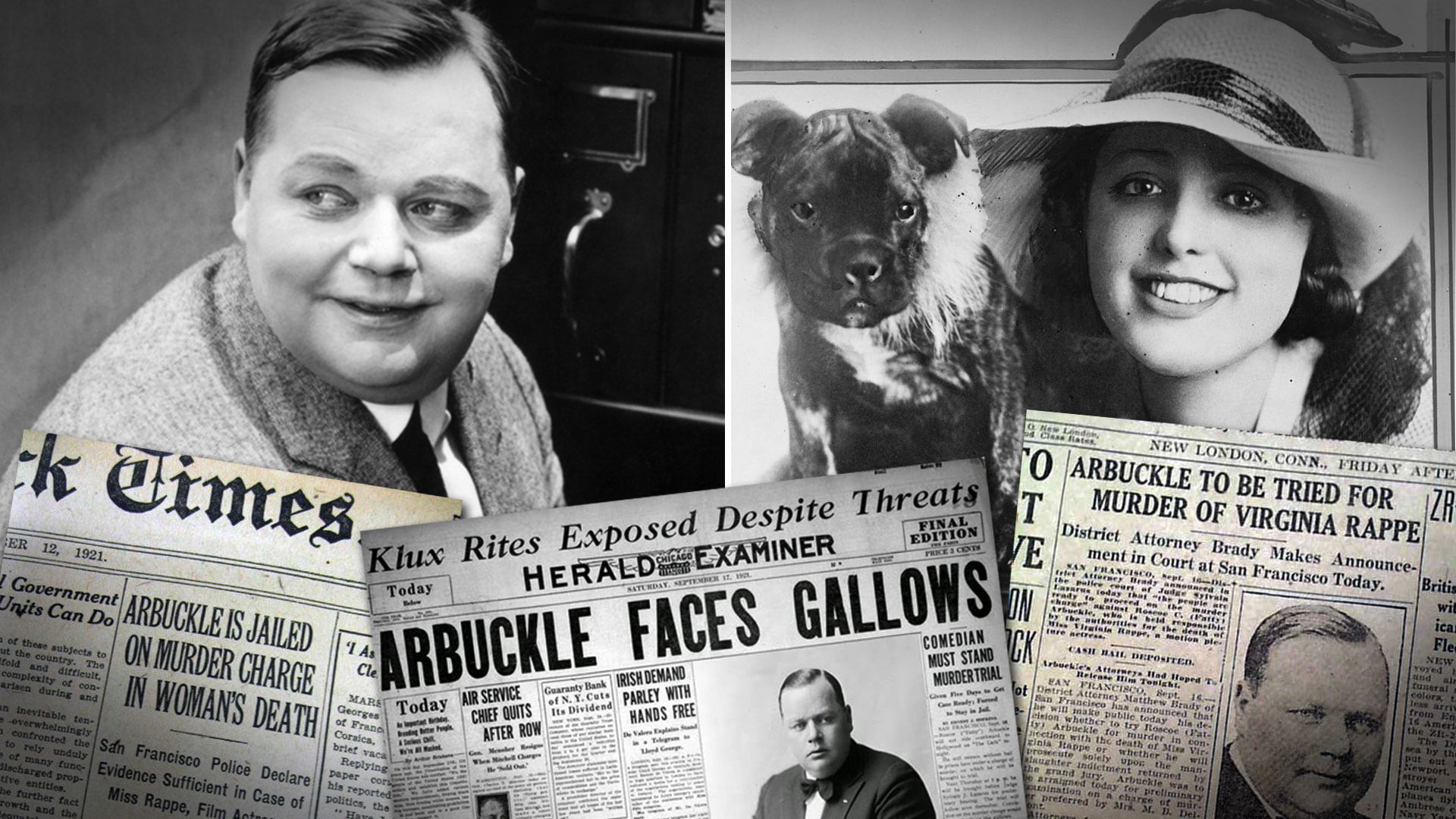El juicio mediático contra Arbuckle en 1921: las tapas de diarios como el Herald Examiner y el New York Times sentenciaron al cómico antes del veredicto (Grosby)
