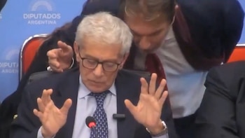 Cúneo Libarona durante su exposición