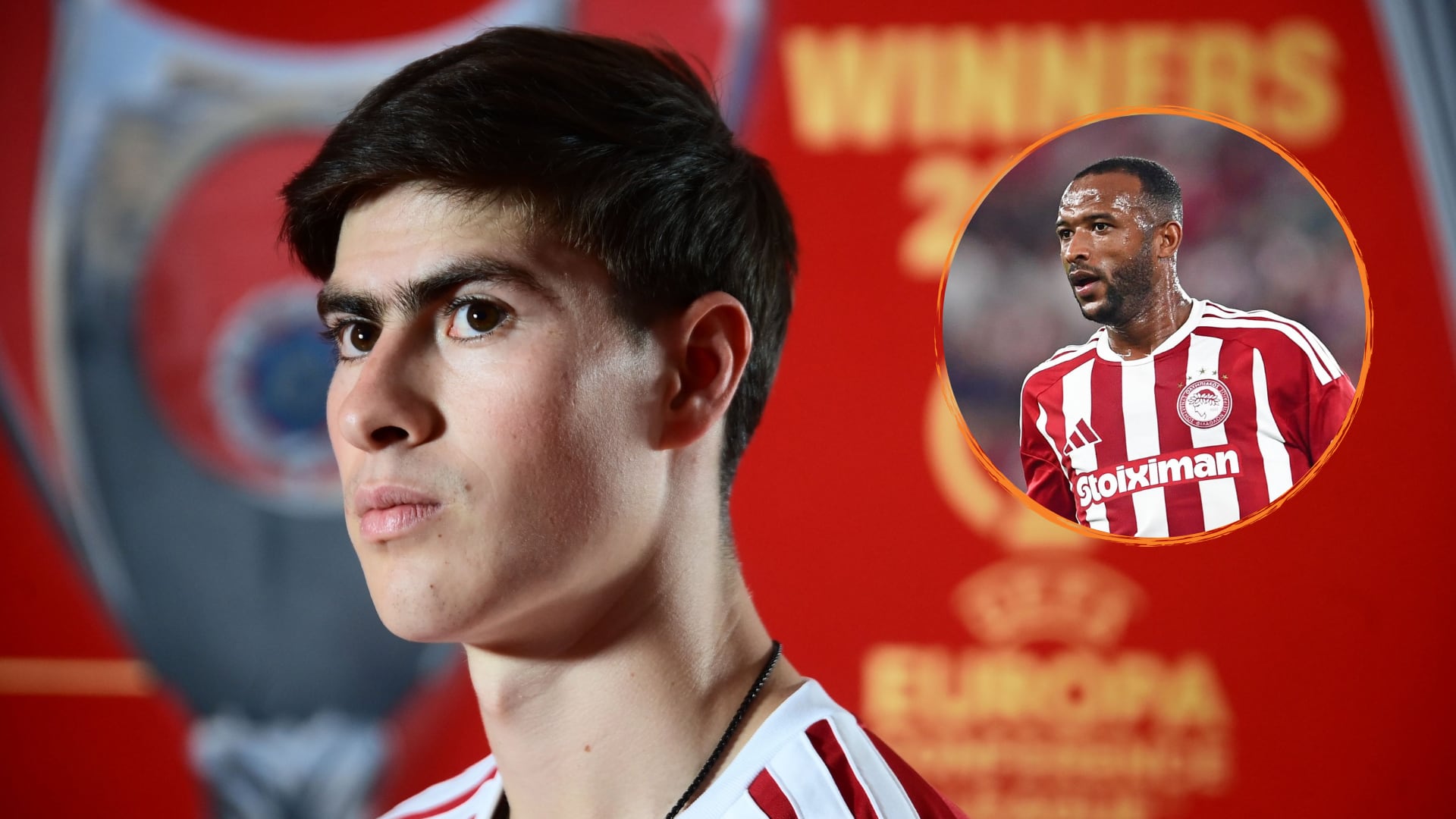 El mexicano reemplazó a Ayoub El Kaabi tras un escalofriante golpe en el área y se quedó como referencia ofensiva todo el segundo tiempo. (X/ @olympiacosfc)
