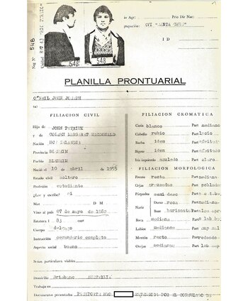 Planilla prontuarial del mochilero John